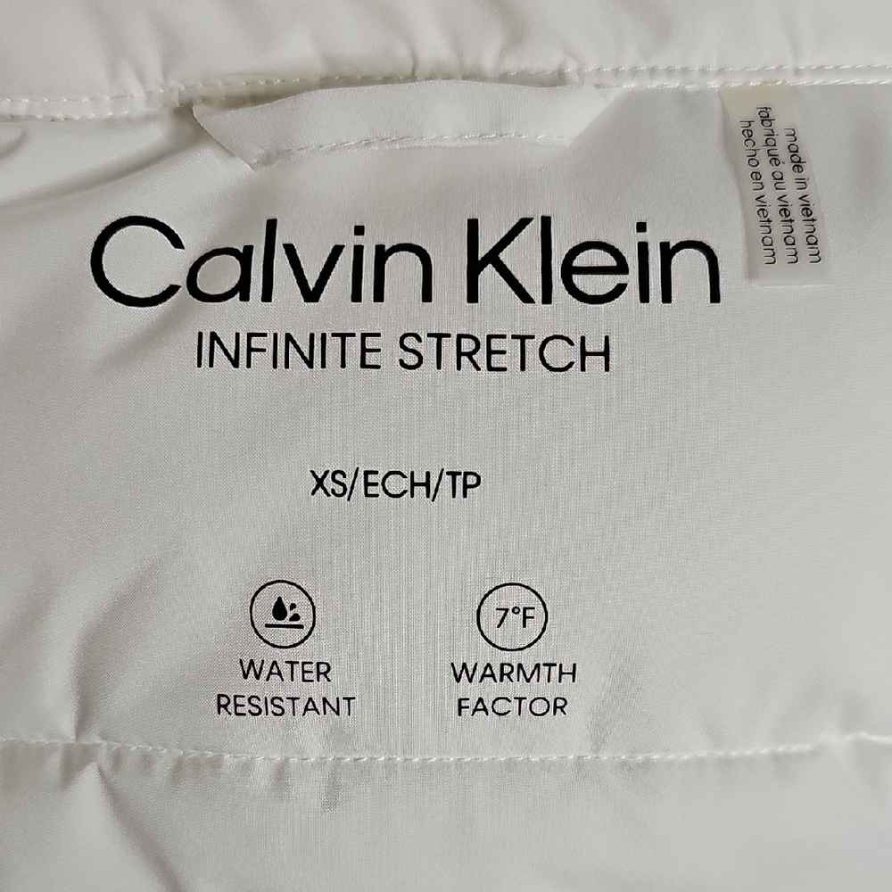 Calvin Klein White Puffer Coat Jacket with Hood - Picture 10 of 16
